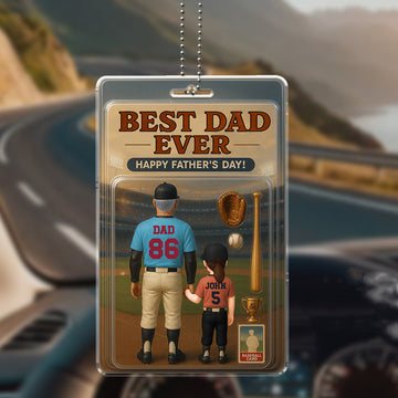 Personalized Baseball Dad and Child Car Hanging Ornament - Father's Day Gift