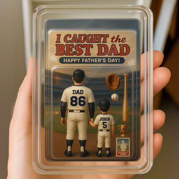 Personalized Baseball Dad and Child Photo Acrylic Plaque - Father's Day Gift
