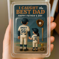 Personalized Baseball Dad and Daughter Acrylic Plaque – 3D Father’s Day Gift with Custom Name and Number – Touching Desk Decor


