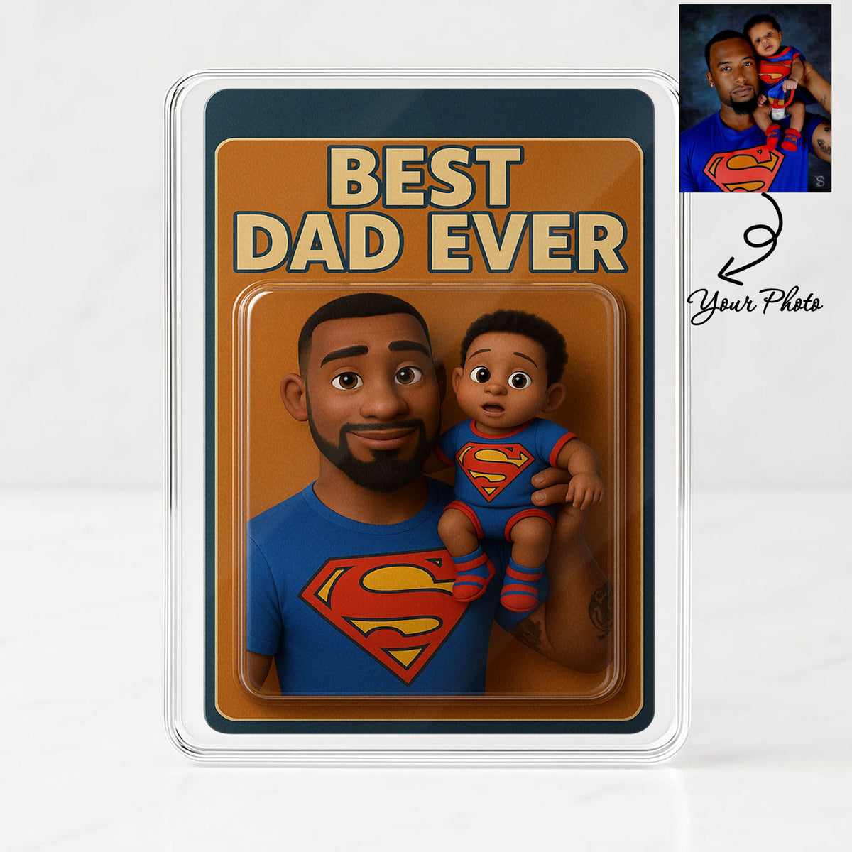 Personalized "Best Dad Ever" Custom Photo Acrylic Plaque Gift