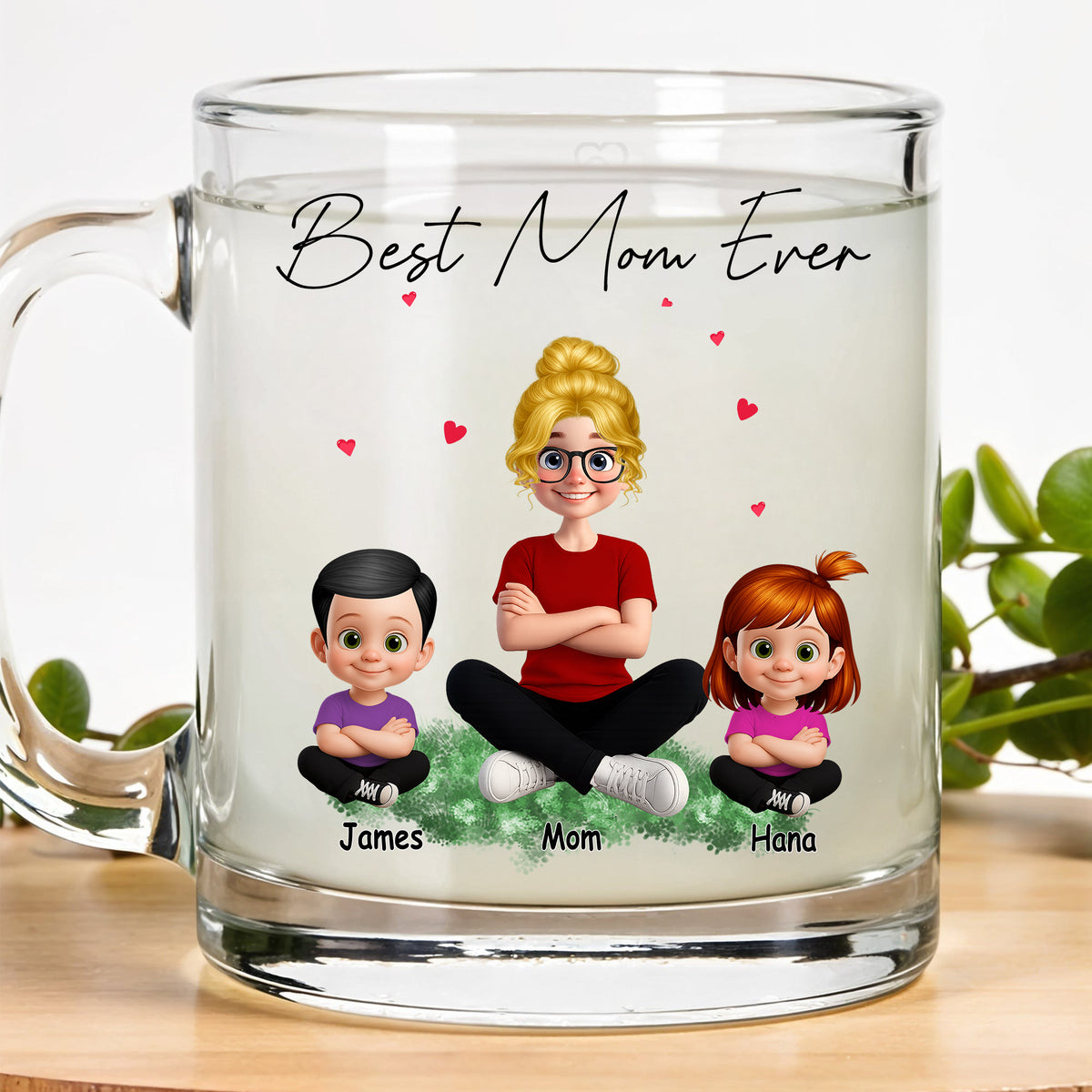 Personalized "Best Mom Ever" Mug with Names & Characters
