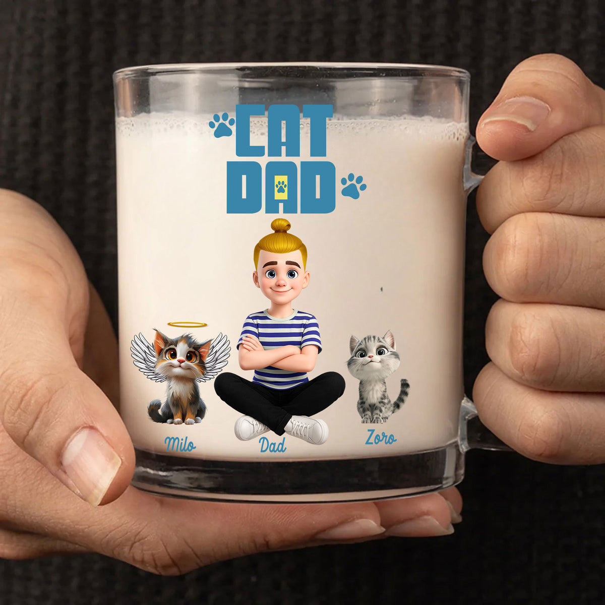 Personalized Cat Dad Memorial Mug - Custom Angel Cat Gift
