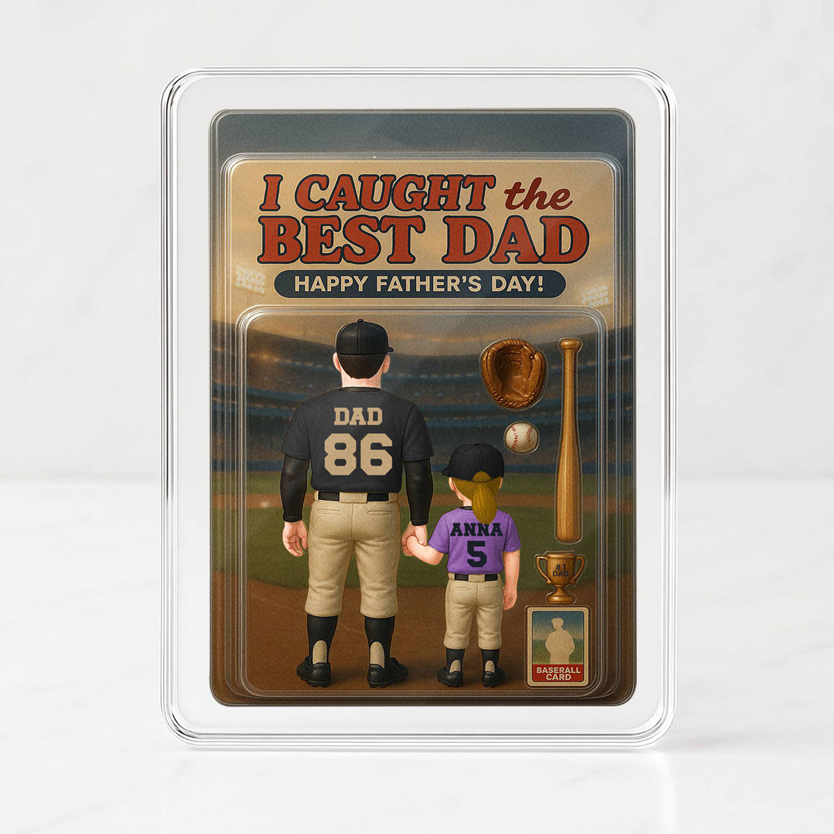 Personalized Father's Day Gift for Baseball Dad - Custom Photo Acrylic Plaque 