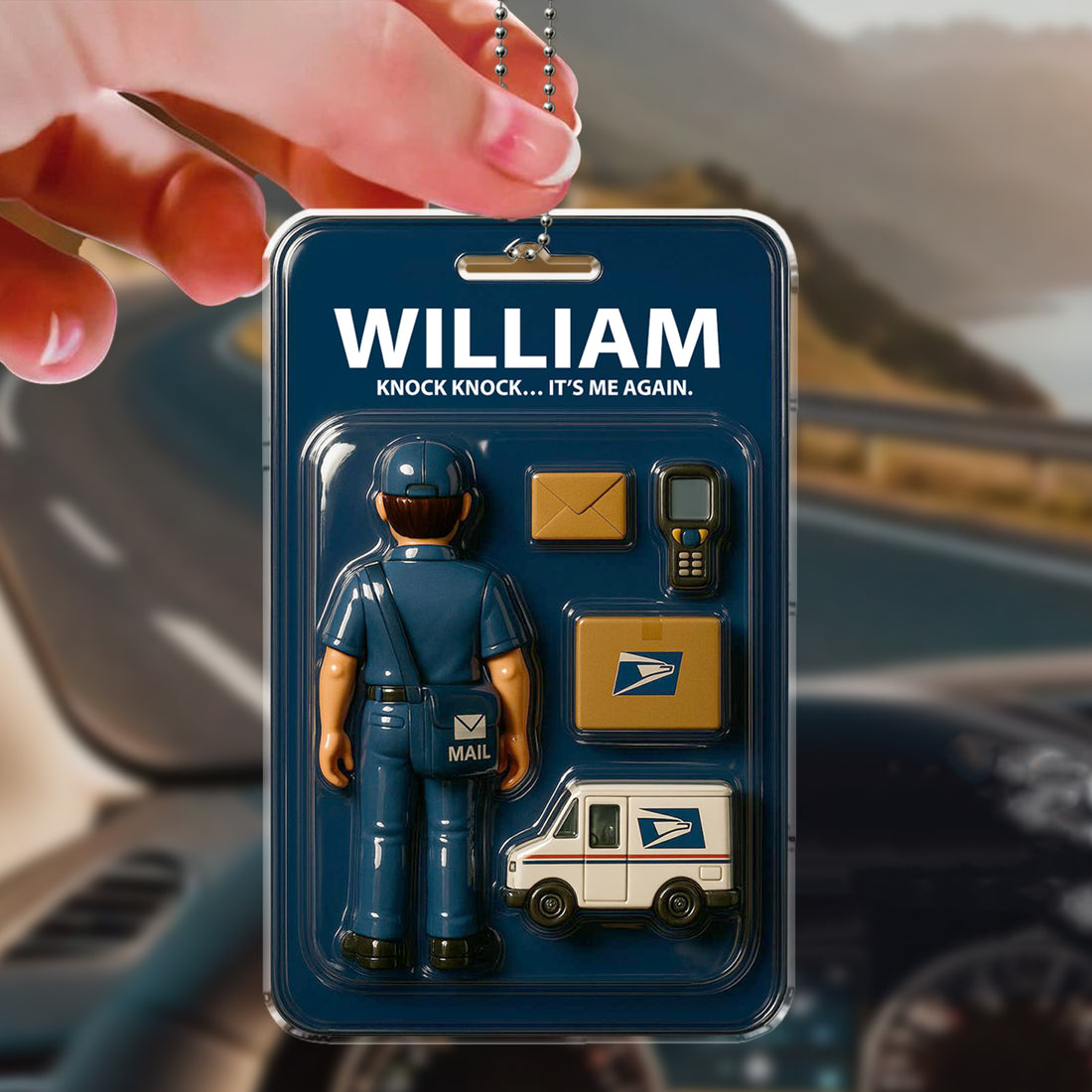 Personalized FedEx Delivery Driver Ornament – Unique Father’s Day Gift for Dads Living the Delivery Life – Custom Name Car Rearview Hanger Keepsake

