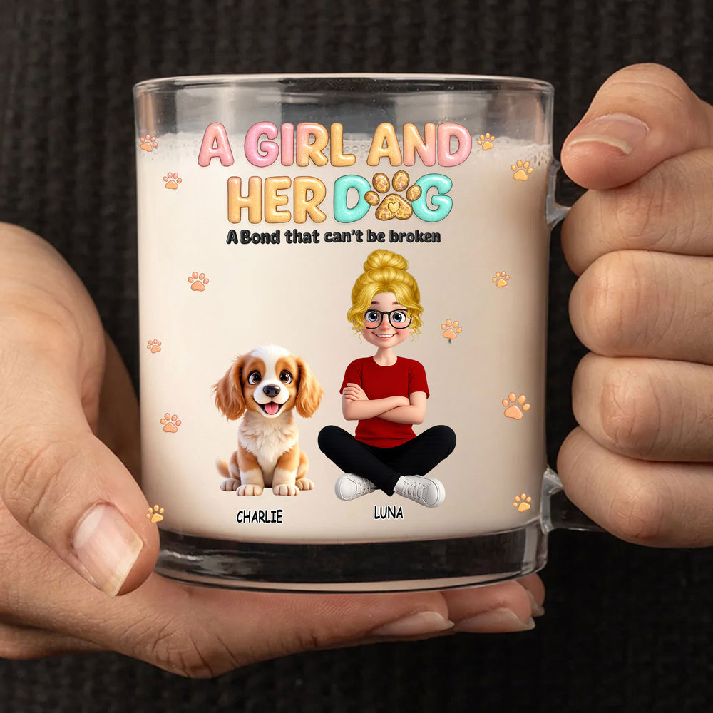 Personalized Girl and Her Dog Mug - Custom Gift for Dog Lovers
