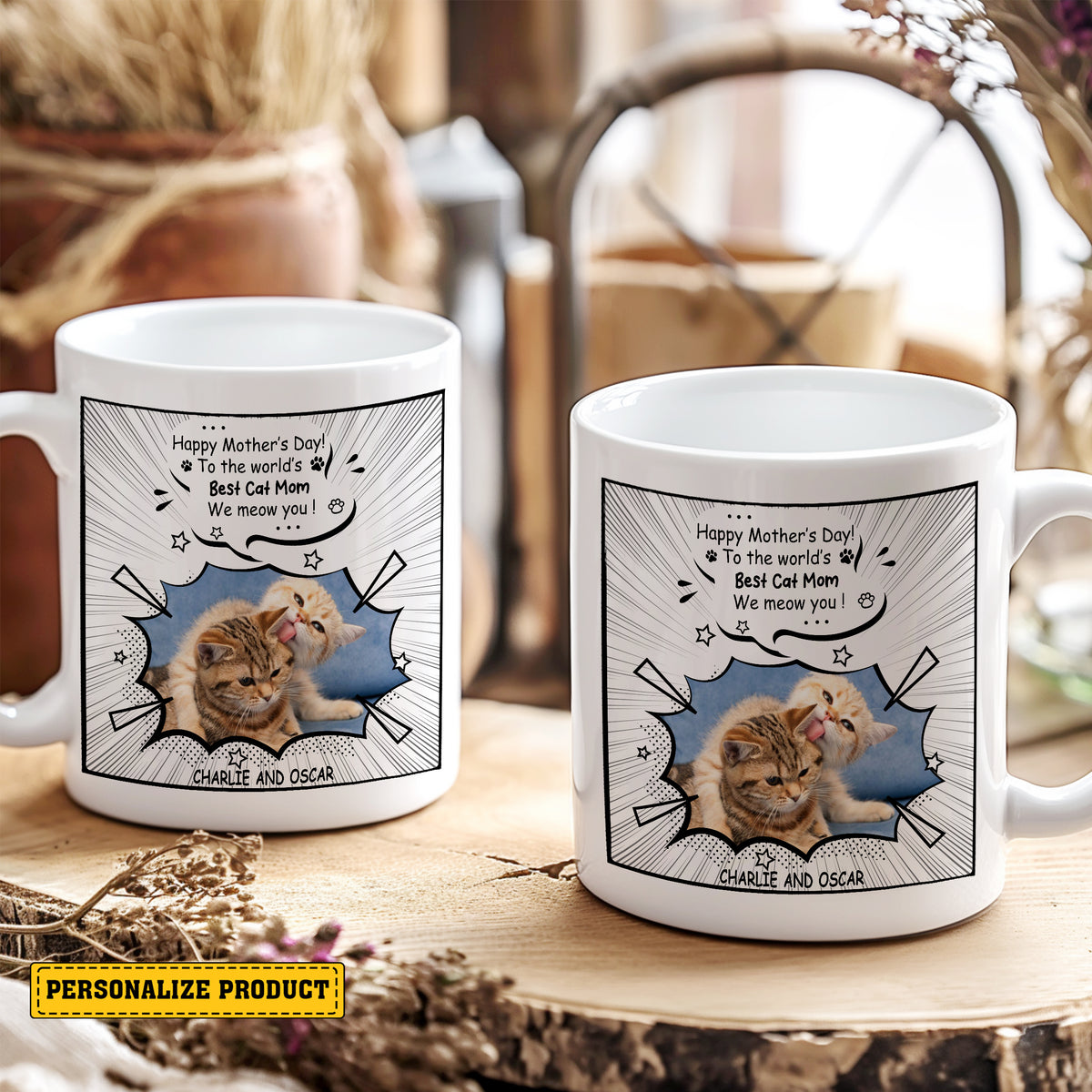 Personalized Mother's Day Comic Photo Mug