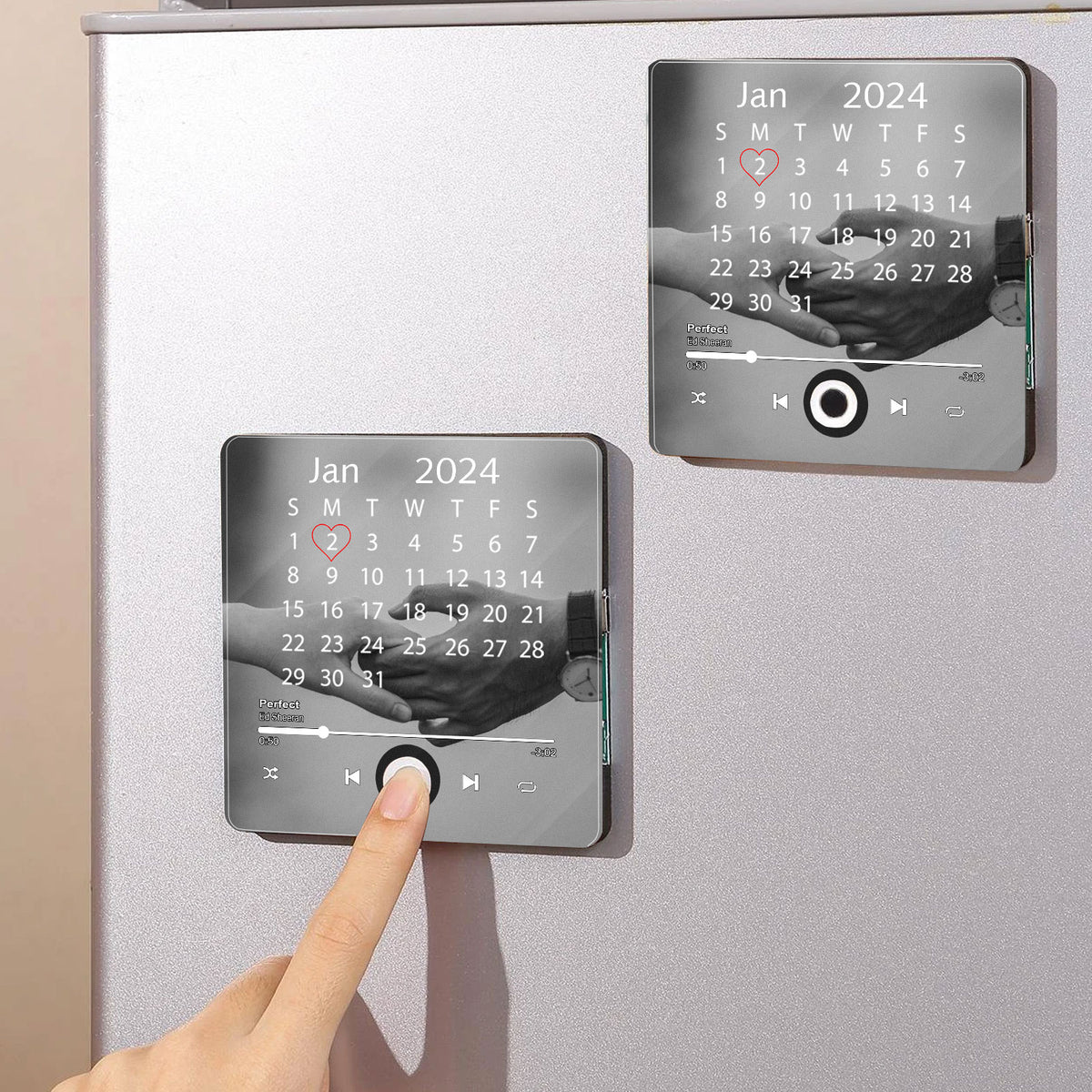 Personalized Music Theme Calendar Magnet | Custom Fridge Gift for Couples | Special Date Keepsake
