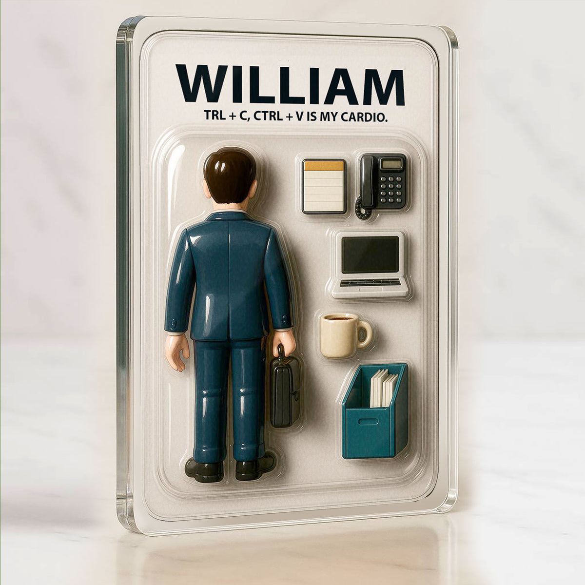 Personalized Office Worker Father's Day Gift - 3D Style Acrylic Plaque Custom Name