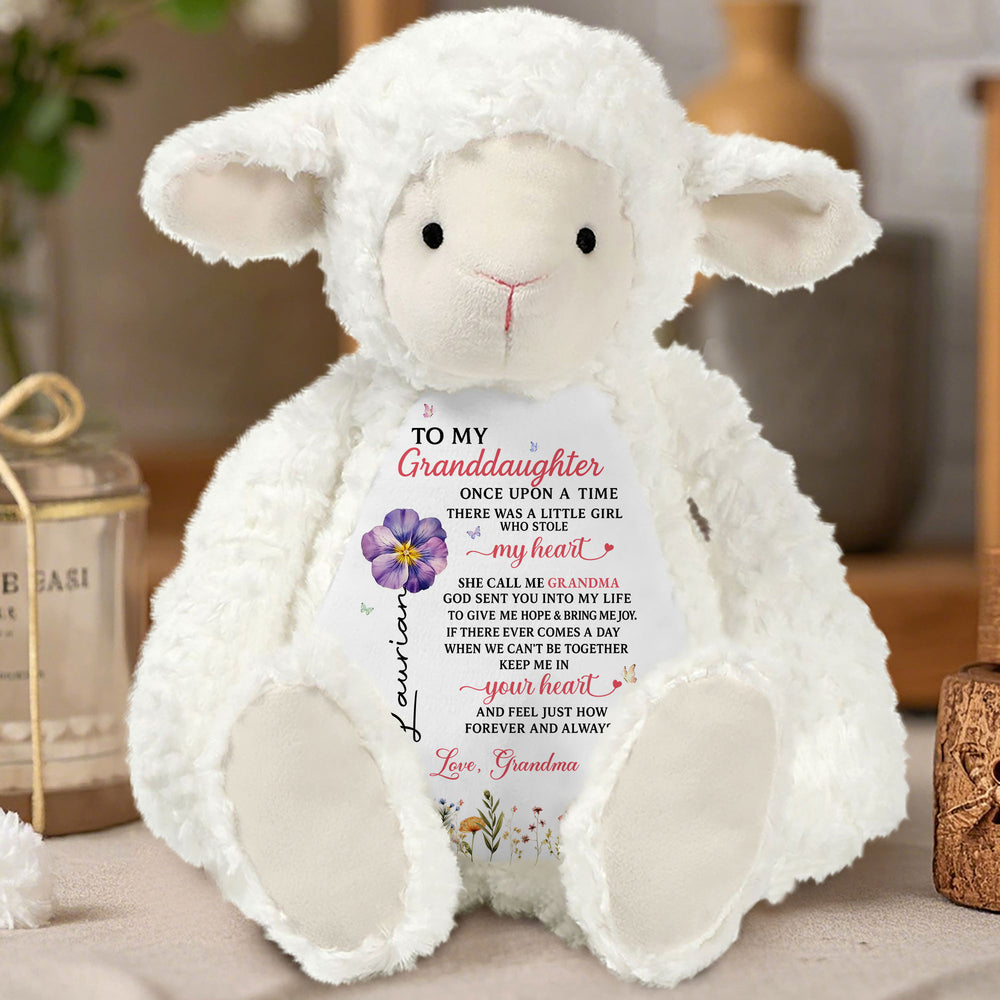 Personalized "Once Upon A Time... Stole My Heart" Plush Lamb | Gift for Grandkid