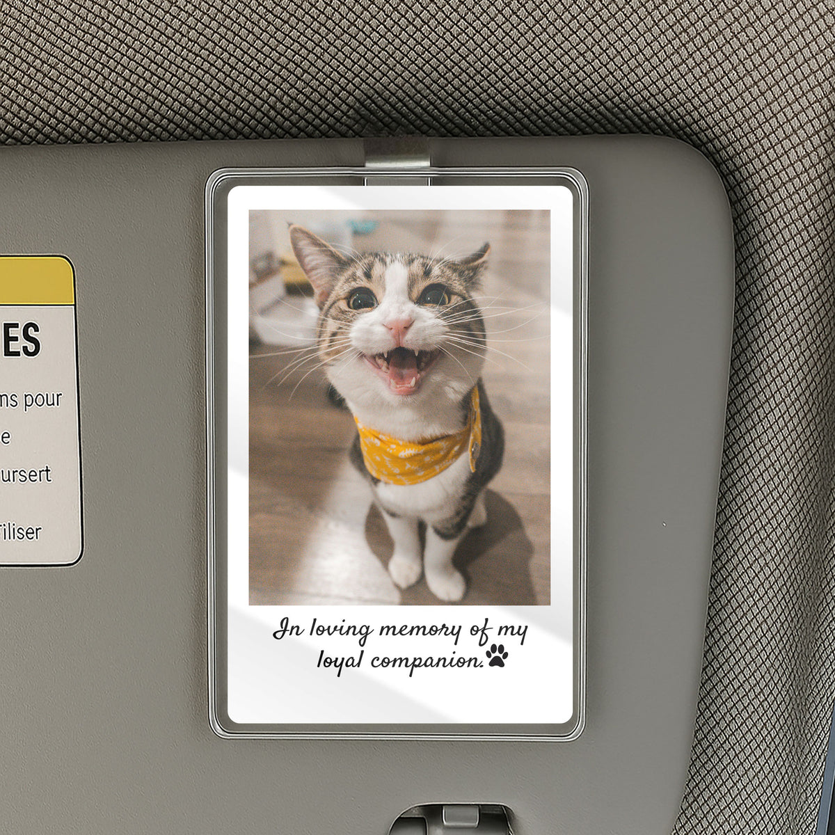 Personalized Pet Memorial Car Visor Clip – Custom Photo Gift for Dog & Cat Lovers, Tribute to Furry Companions

