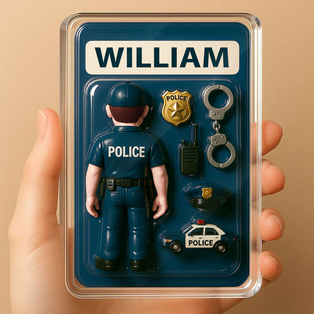 Personalized Police Officer Father's Day Gift - 3D Style Acrylic Plaque Custom Name