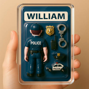 Personalized Police Officer Father's Day Gift - 3D Style Acrylic Plaque Custom Name