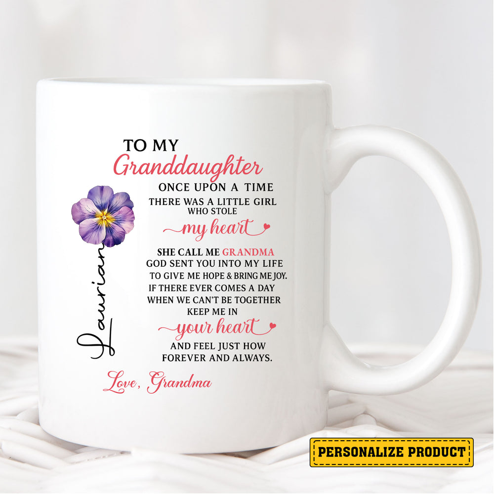 Personalized 'To My Granddaughter' Ceramic Mug with Love Letter – A Perfect Gift from Grandma That Lasts Forever