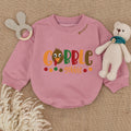 Baby Bodysuit Romper Long Sleeve Gobble Customize Name Neck Personalized Custom Babysuit - Gift For Baby And Mom - LuthCreative