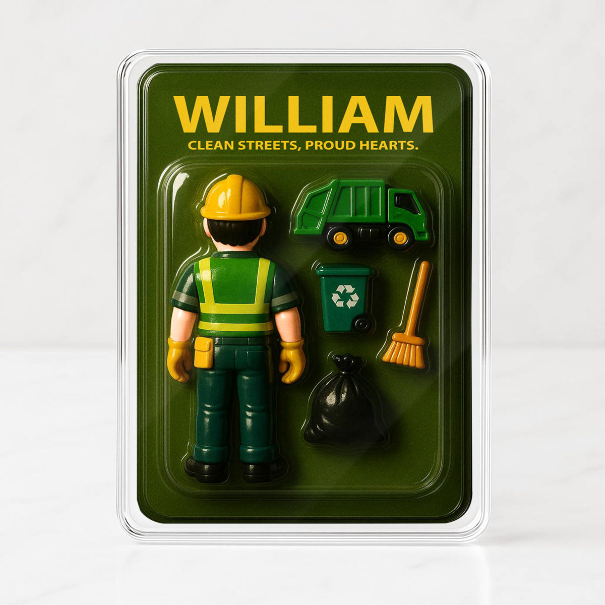 Sanitation Worker Father's Day 3D Plaque - Personalized "Proud Hearts" Desk Gift