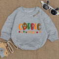 Baby Bodysuit Romper Long Sleeve Gobble Customize Name Neck Personalized Custom Babysuit - Gift For Baby And Mom - LuthCreative