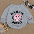 Baby Bodysuit Romper Long Sleeve Mama's Bestie Reindeer Personalized Custom Babysuit - Gift For Baby And Mom - LuthCreative