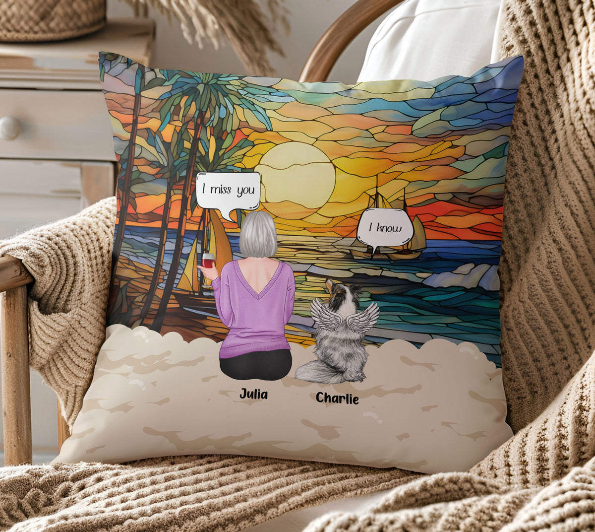 Still Talk About You Couple Dog Loss Cat Loss Pet - Memorial Gift - Personalized Custom Pillow
