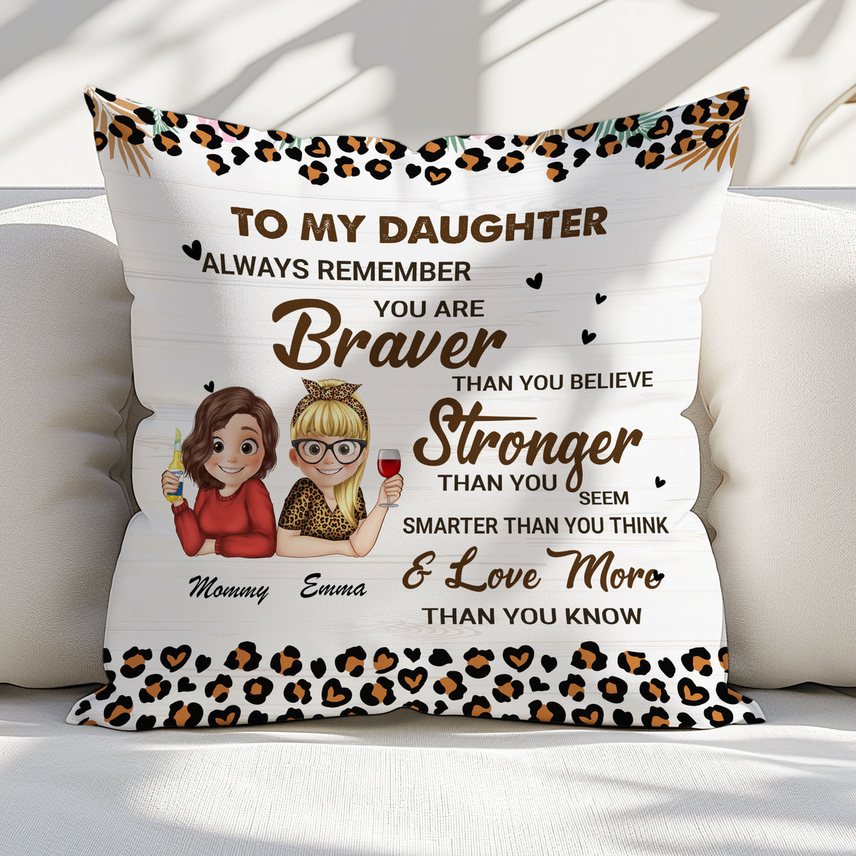 To My Daughter Personalized Pillow 