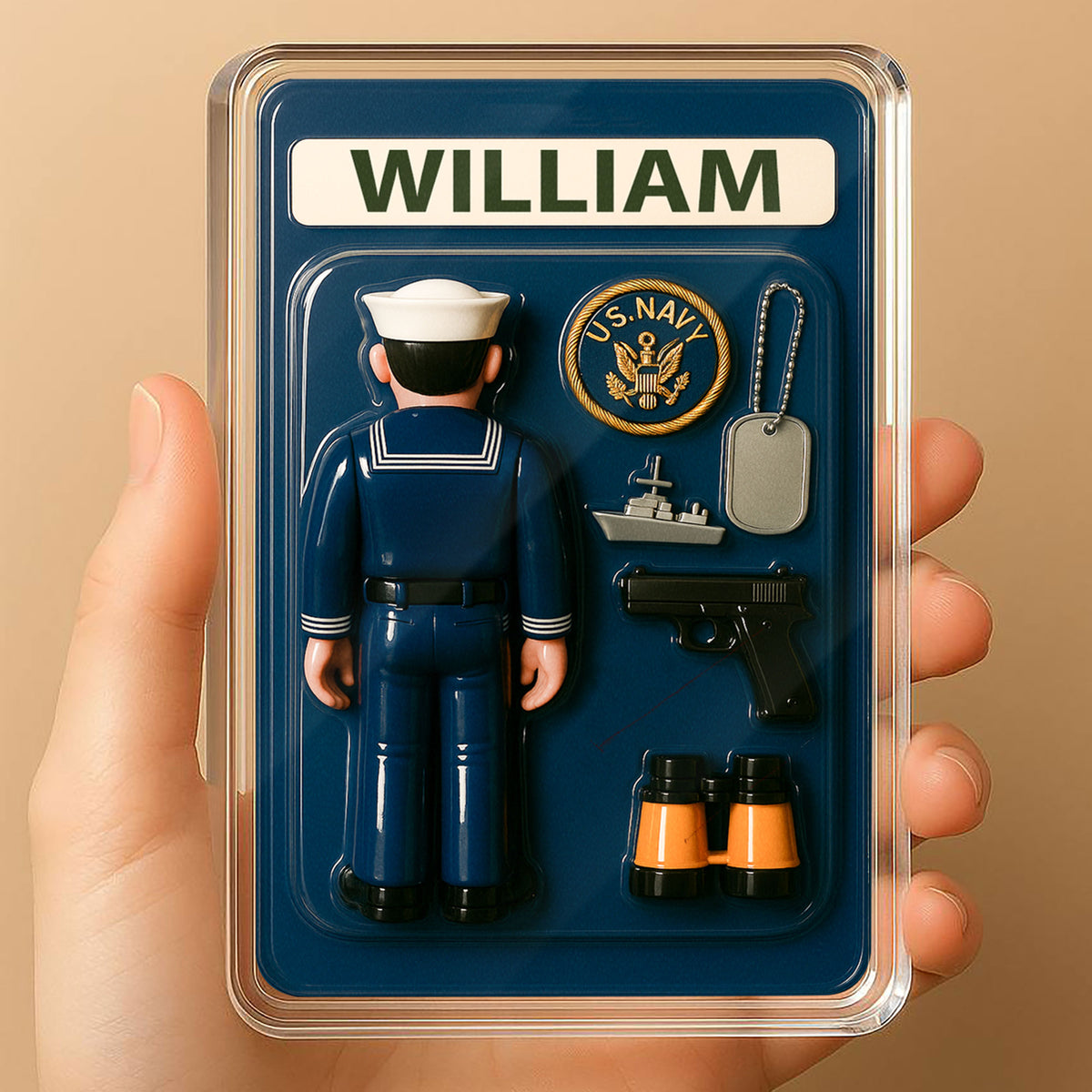 US Navy Father's Day 3D Plaque - Personalized Military Gift Desk Decor for Sailor