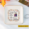 Personalized Besties Jewelry Dish, Thank You For Being My Unbiological Sister, Trinket Dish Jewelry Holder Gift For Friends Sisters Wedding - LuthCreative