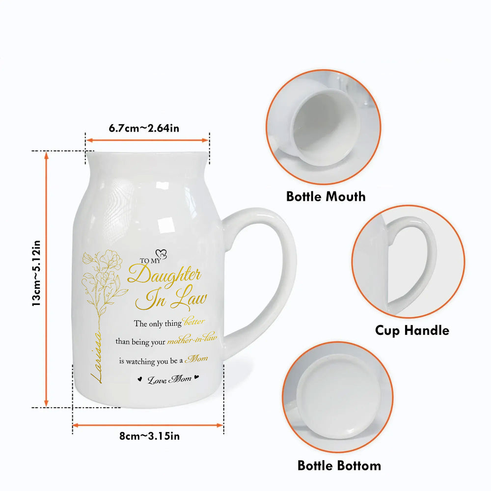 Uplift Your Daughter-in-Law with the Birth Flower Personalized Ceramic Vase