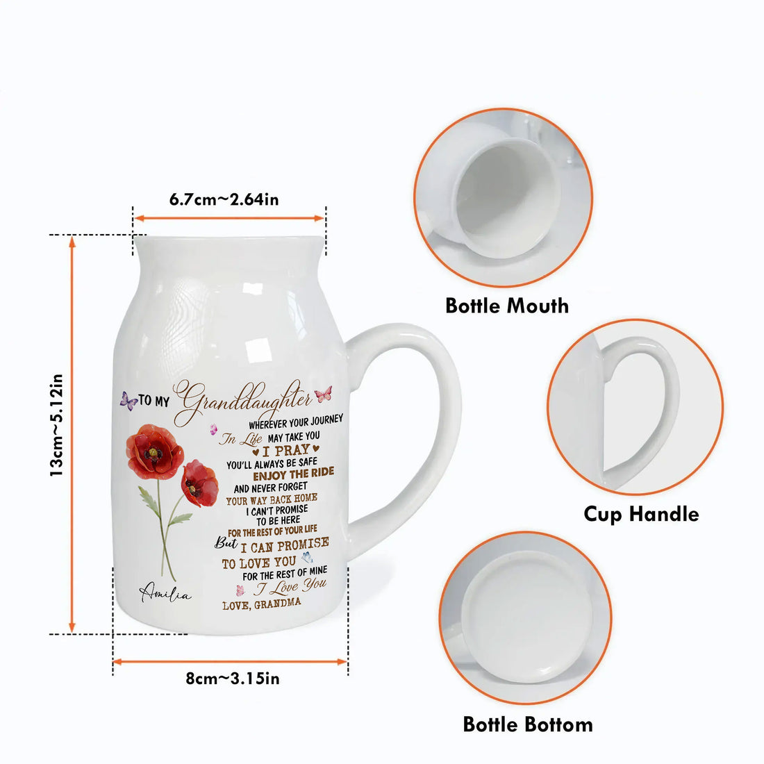 Inspirational Granddaughter Keepsake Custom Birth Flower Journey Gift