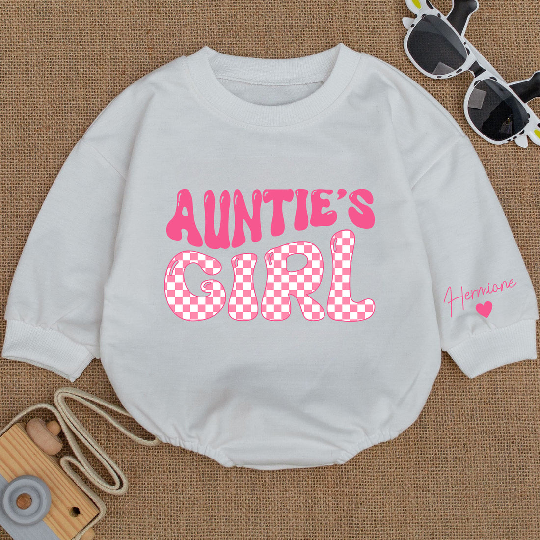 Baby Romper Customize Auntie's Girl - Personalized Custom Babysuit - Gift For Baby - LuthCreative