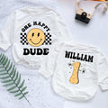 One Happy Dude Personalized Baby Romper - Short/Long Sleeve (0-2Y) - LuthCreative