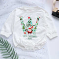 Custom First Letter First Christmas 2024 Personalized Baby Romper - Short/Long Sleeve (0-2Y) - LuthCreative