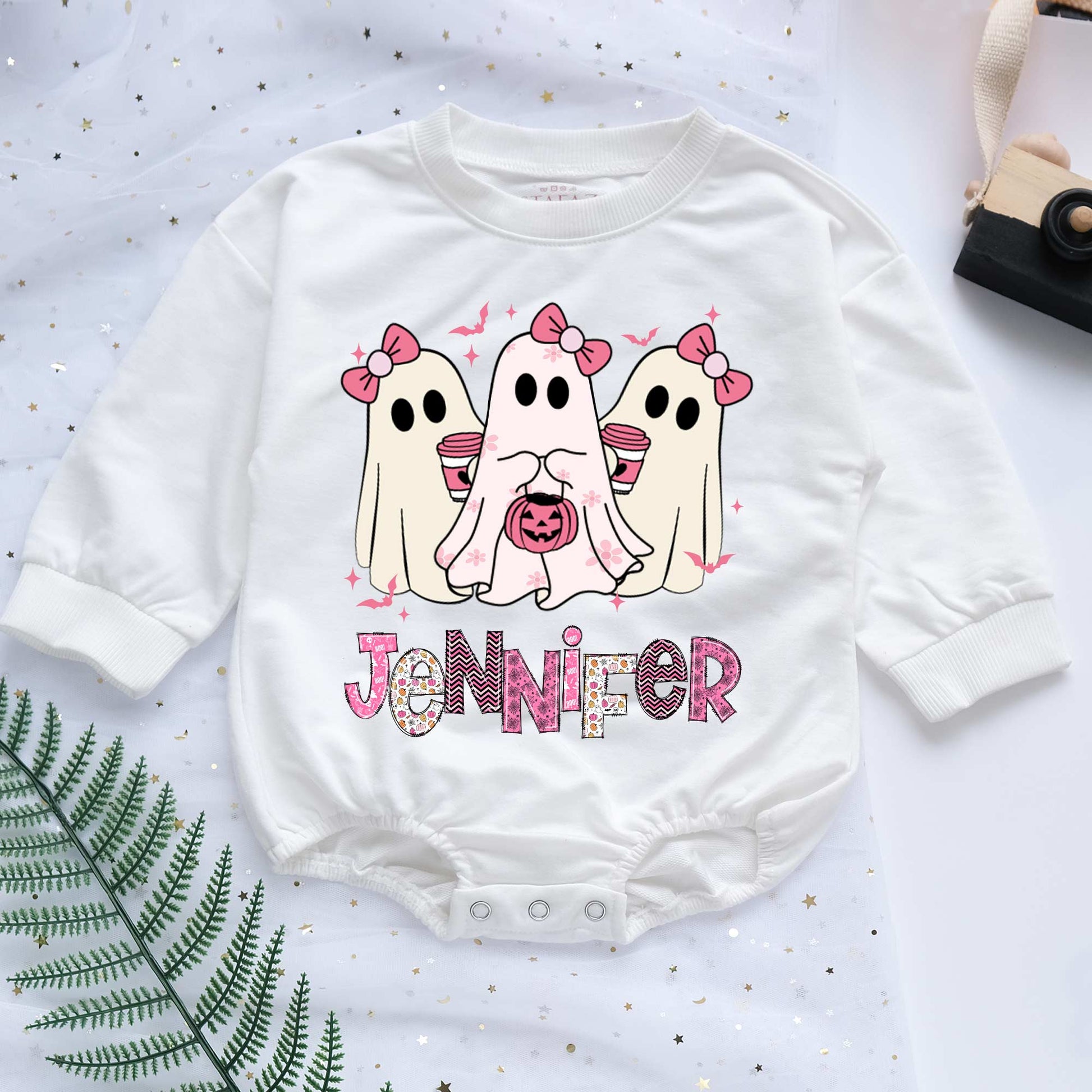 Little Boo Spooky Halloween Personalized Baby Romper - Short/Long Sleeve (0-2Y) - LuthCreative