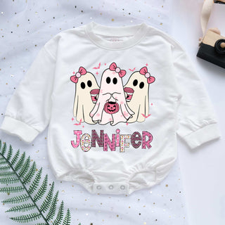 Little Boo Spooky Halloween Personalized Baby Romper - Short/Long Sleeve (0-2Y)