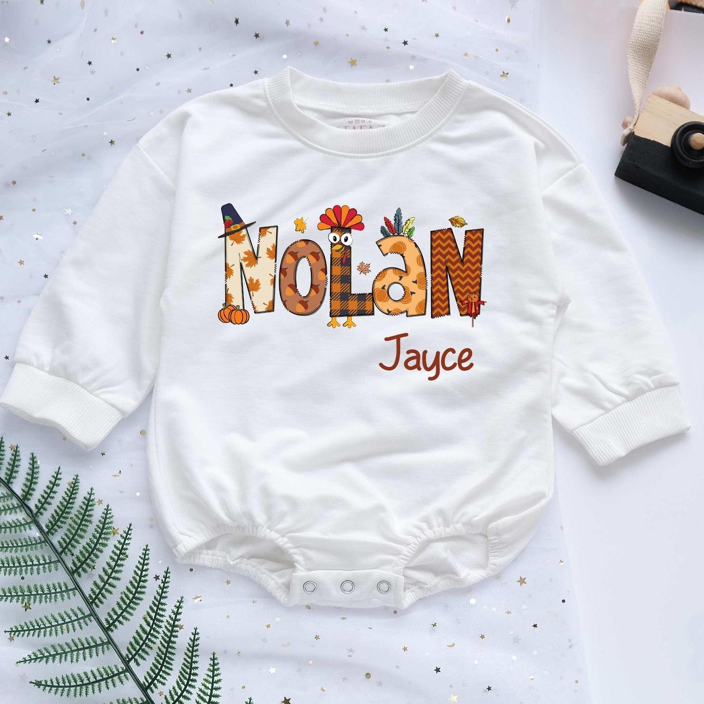 Customized Name Thanksgiving Personalized Baby Romper - Short/Long Sleeve (0-2Y) - LuthCreative