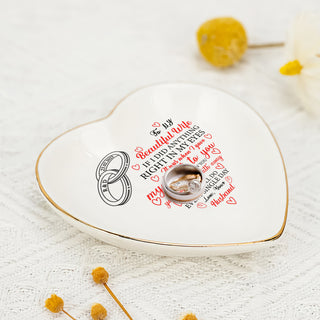 Personalized Heart Jewelry Dish - 'To My Beautiful Wife' Gift - Wedding Heart Ring Dish - LuthCreative