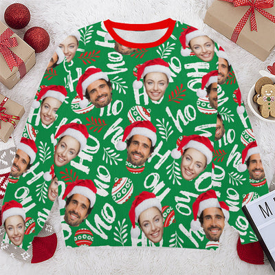 Custom Ugly Christmas Sweater with Your Face/Photo | Personalized Crewneck Gift