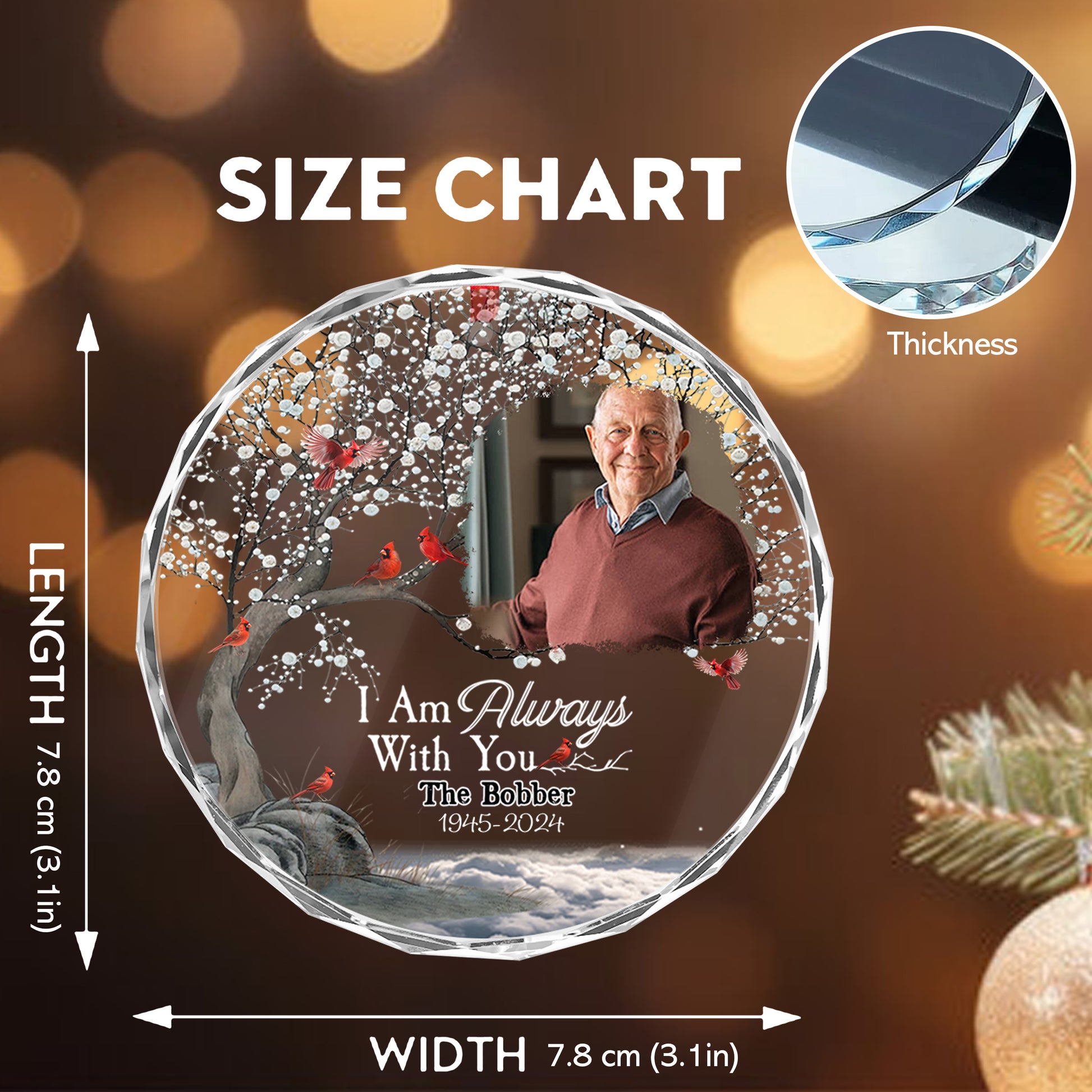 Personalized Ornament Memorial I Am Always With You Glass Ornament Holiday Decorations - LuthCreative