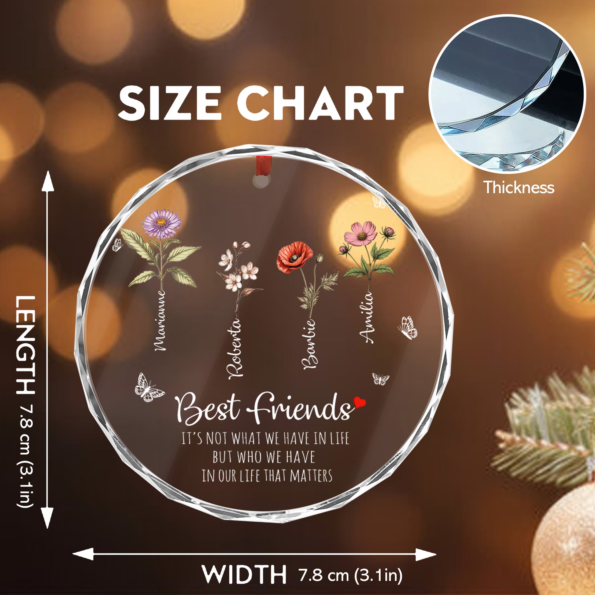 Personalized Ornament Best Friends It's Not What We Have In Life But Who We Have Glass Ornament Holiday Decorations - LuthCreative