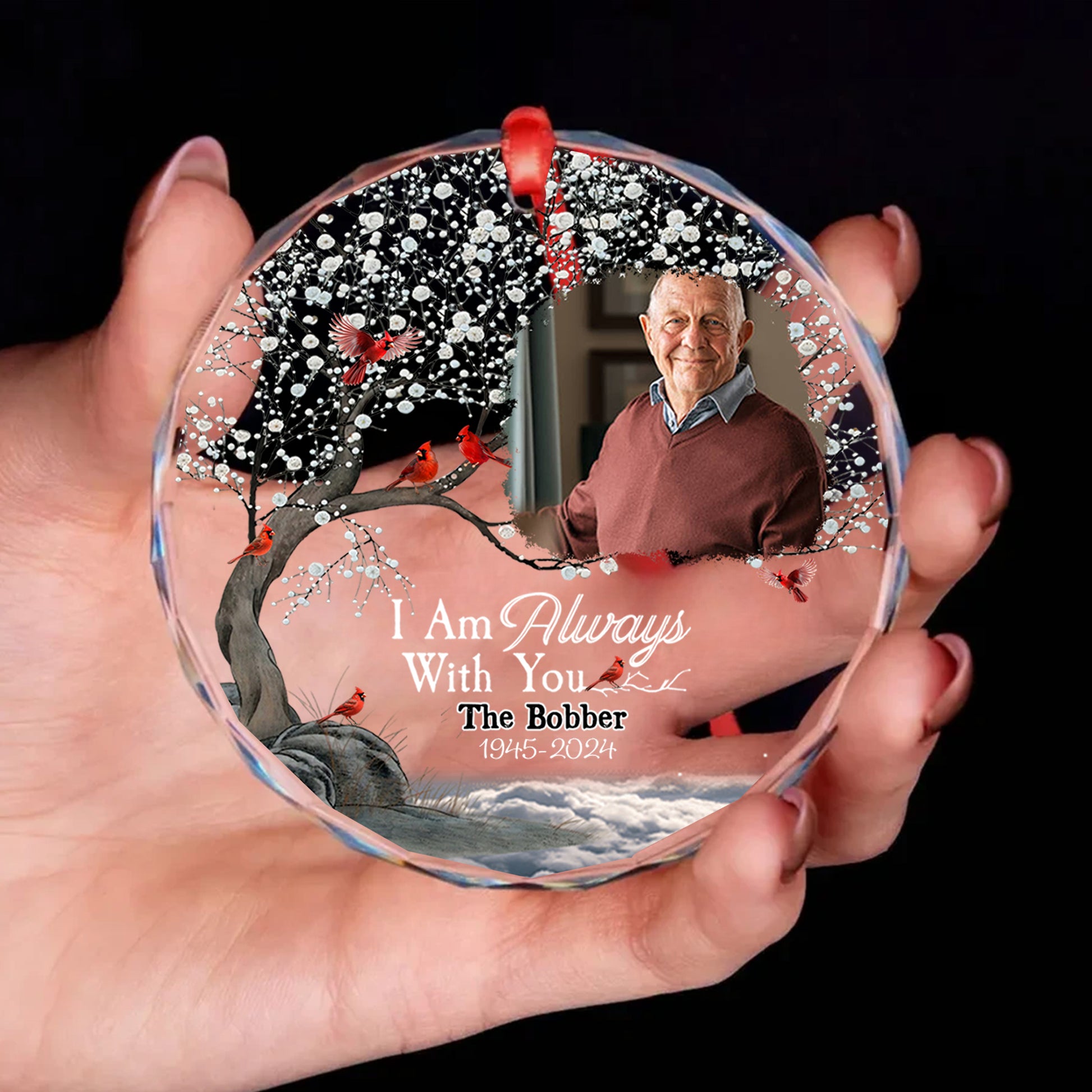 Personalized Ornament Memorial I Am Always With You Glass Ornament Holiday Decorations - LuthCreative