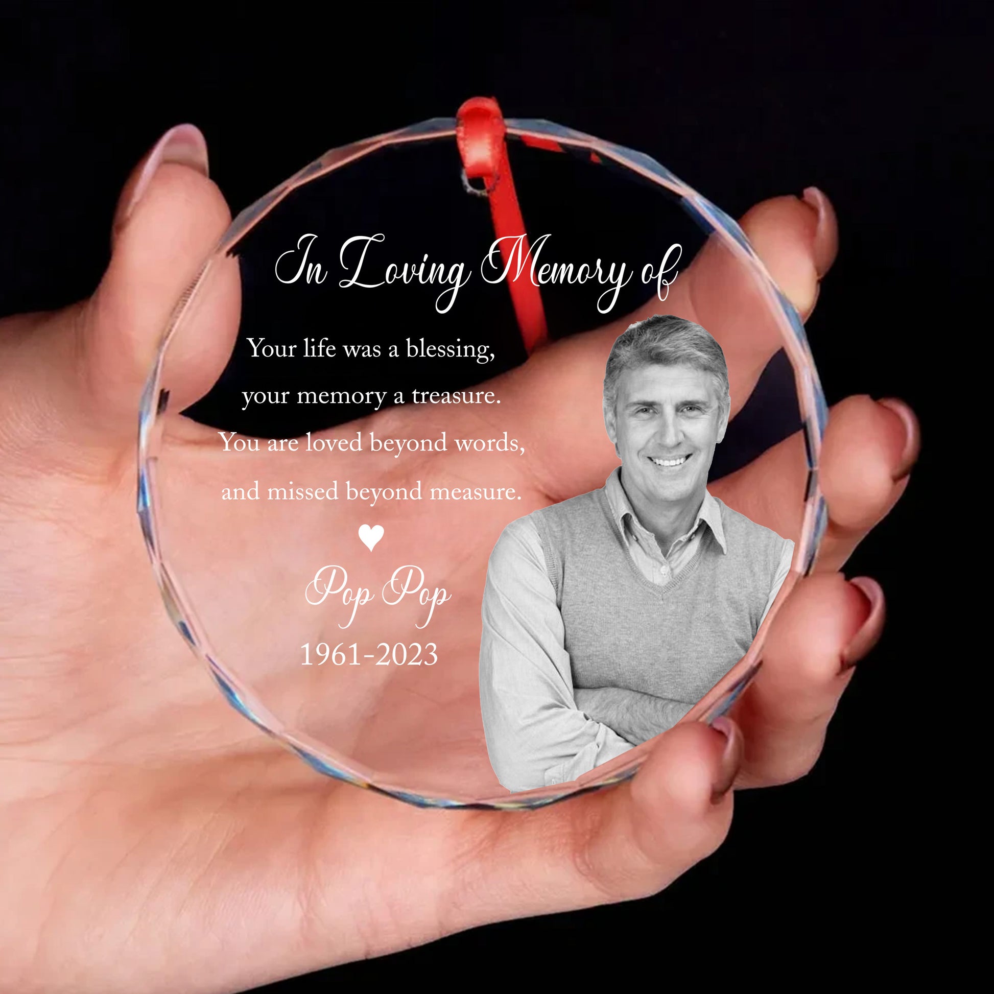 Personalized Ornament Memorial In Loving Memory Of Glass Ornament Holiday Decorations - LuthCreative