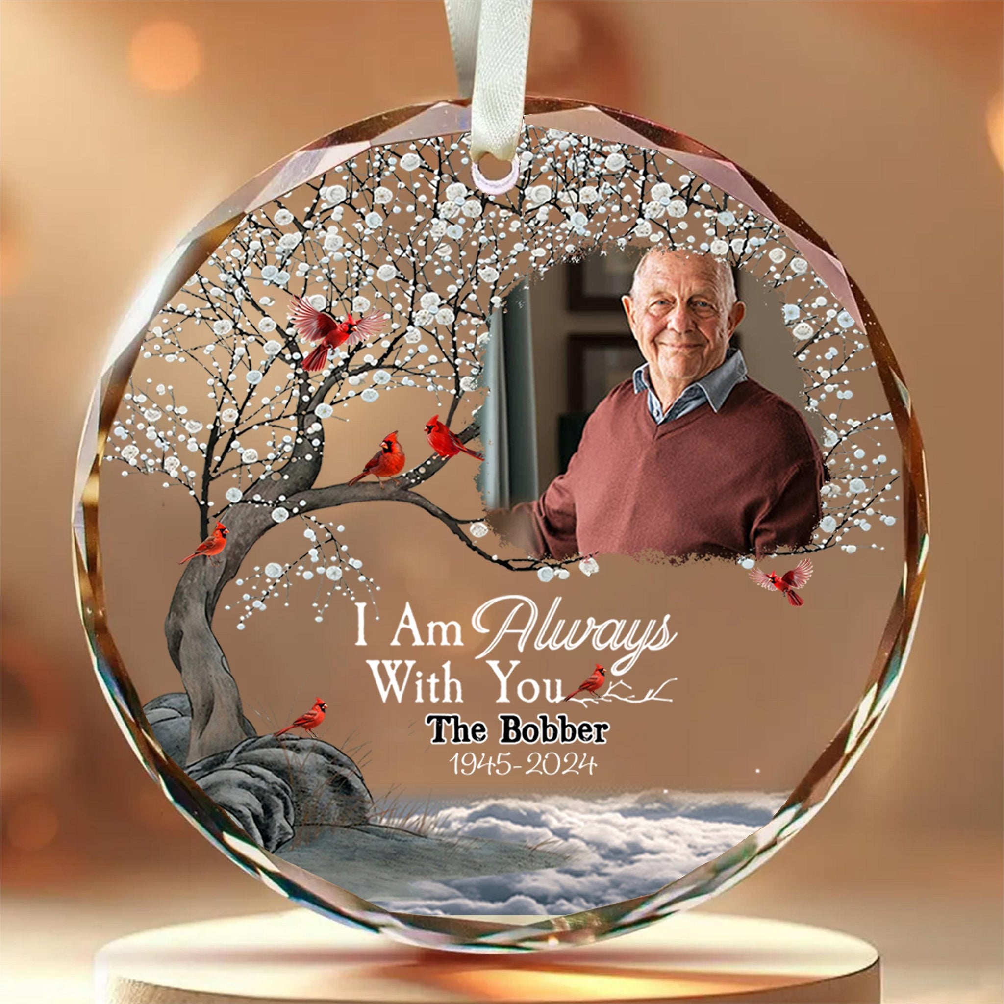 Personalized Ornament Memorial I Am Always With You Glass Ornament Holiday Decorations - LuthCreative