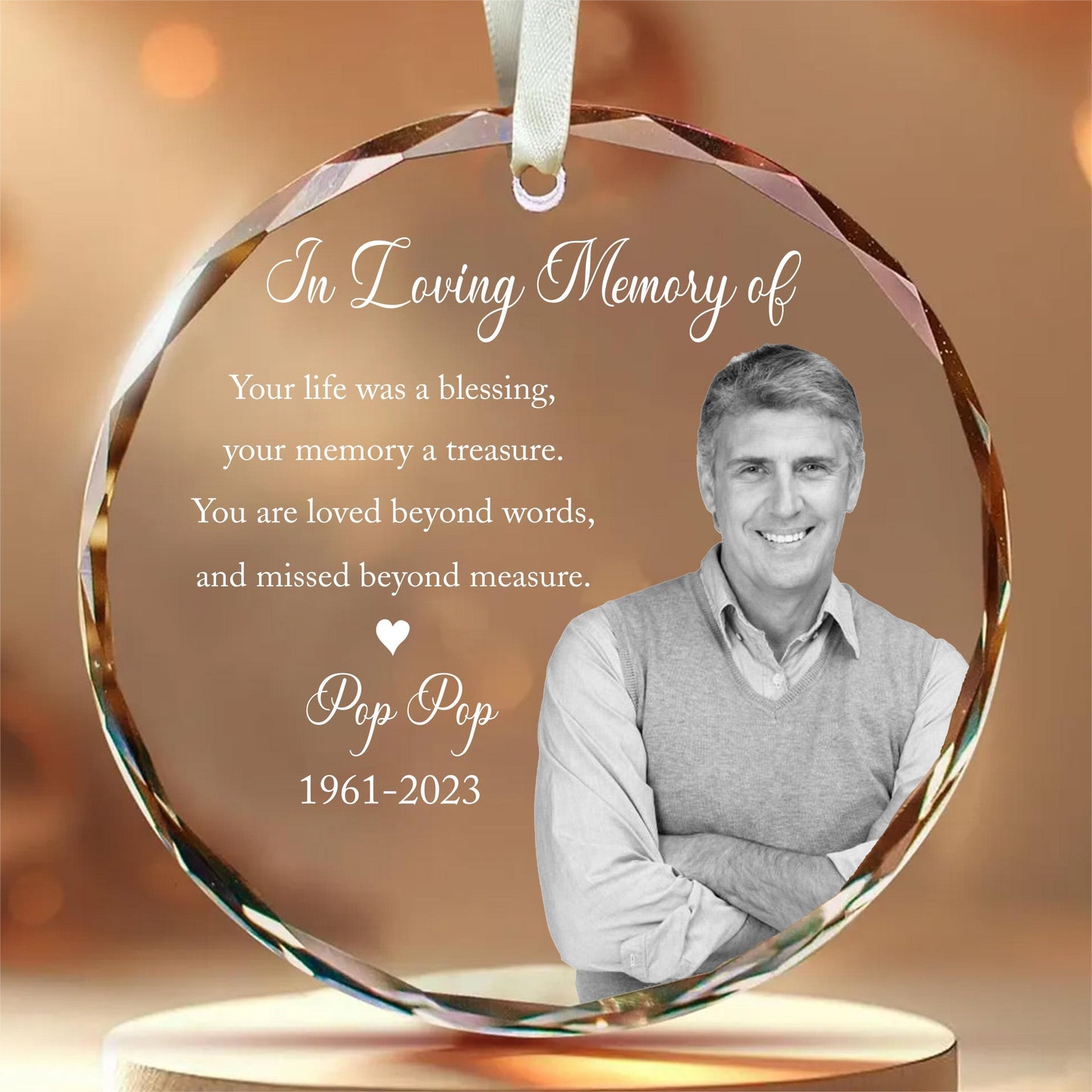 Personalized Ornament Memorial In Loving Memory Of Glass Ornament Holiday Decorations - LuthCreative