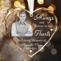 Personalized Ornament Memorial Always And Forever In Our Hearts Glass Ornament Holiday Decorations - LuthCreative