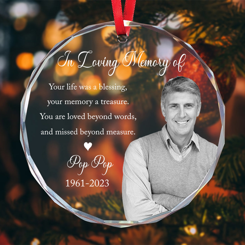 Personalized Ornament Memorial In Loving Memory Of Glass Ornament Holiday Decorations - LuthCreative