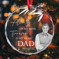 Personalized Ornament Memorial Always On My Mind Forever In My Heart Glass Ornament Holiday Decorations - LuthCreative