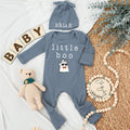 Custom Set Baby Bodysuit and Hat, Little Boo Newborn Set, Personalized Custom Baby Set - Gift For Baby - LuthCreative