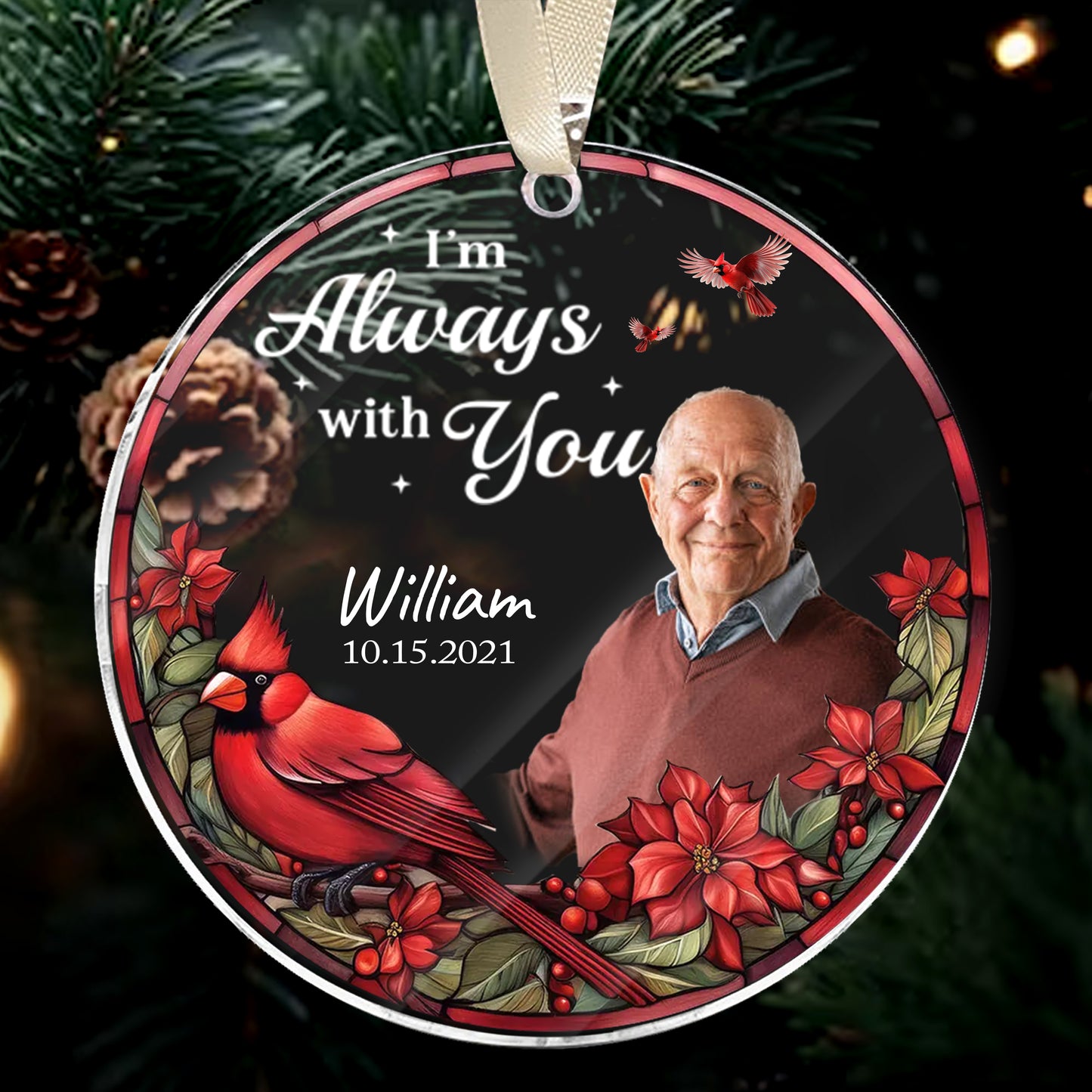 Personalized Ornament Memorial I'm always with you Ornament Holiday Decorations - LuthCreative