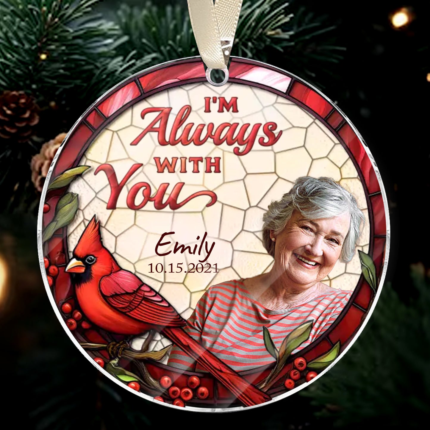 Personalized Ornament Memorial I'm always with you Ornament Holiday Decorations - LuthCreative