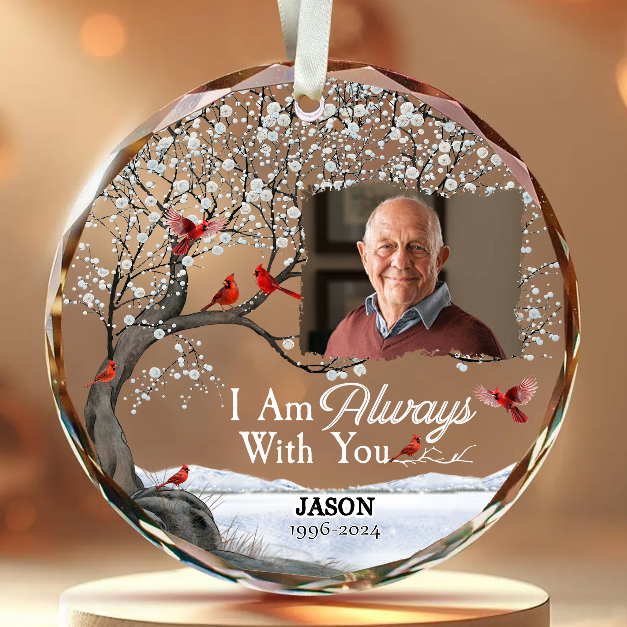 Personalized Ornament Memorial I'm always with you Glass Ornament Holiday Decorations - LuthCreative