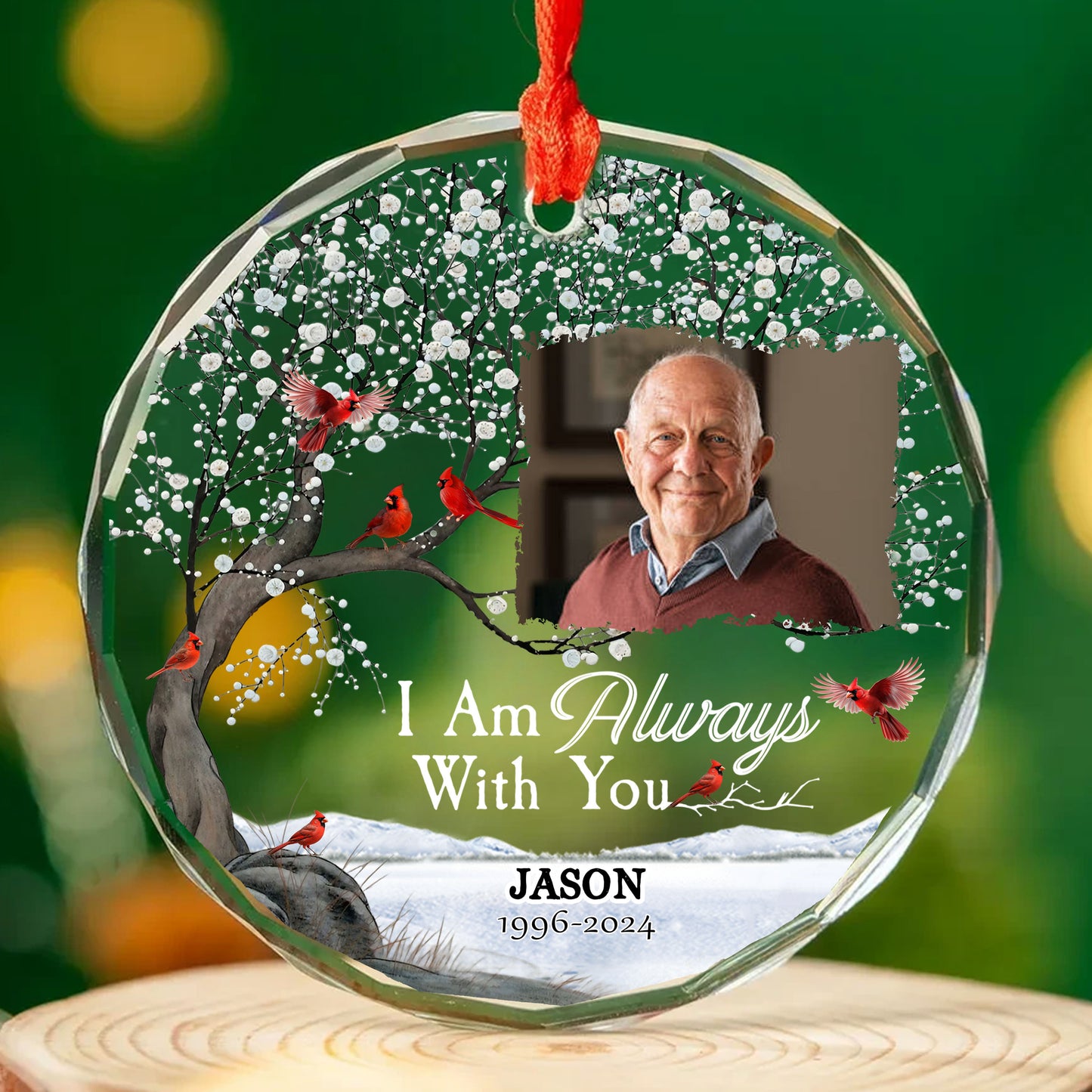 Personalized Ornament Memorial I'm always with you Glass Ornament Holiday Decorations - LuthCreative