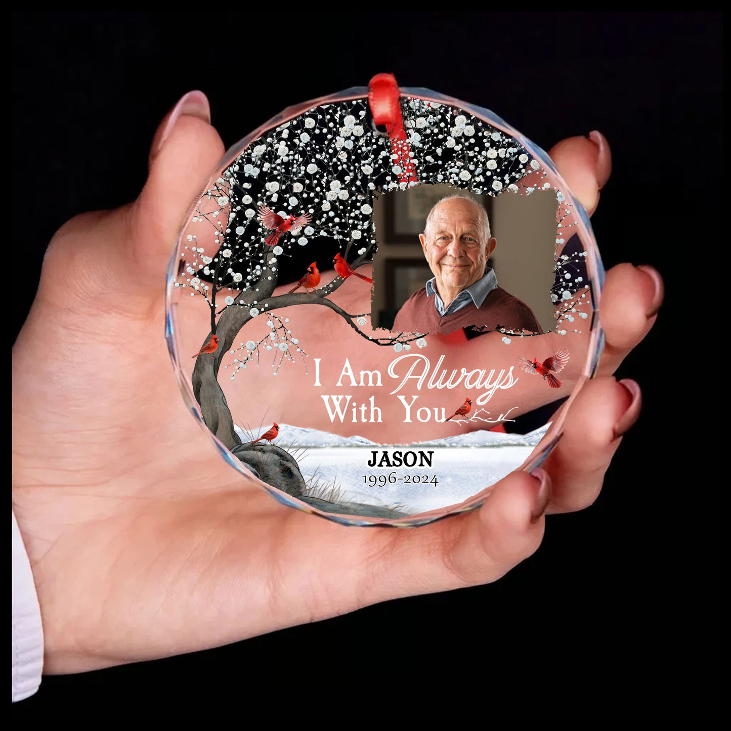 Personalized Ornament Memorial I'm always with you Glass Ornament Holiday Decorations - LuthCreative